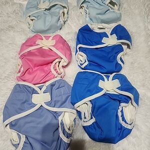 thristies Vibrant Cloth all in one diapers for baby - Blue, Pink, and Light Blue
